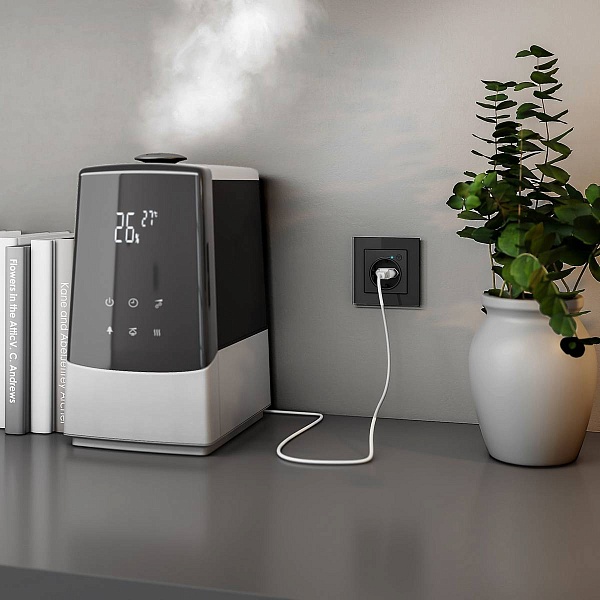 Розетка с з/к со шторками, с Wi-Fi, черный матовый, W1171608, WERKEL