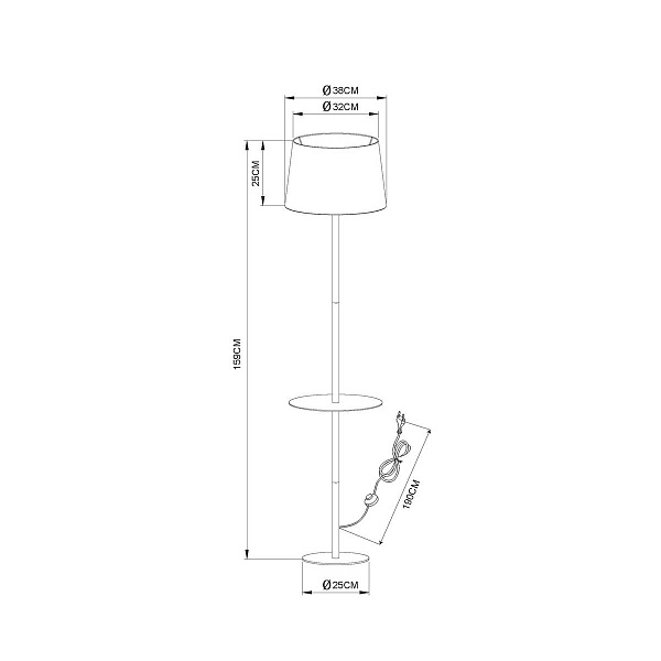 Торшер ARTE LAMP CONNOR A2102PN-1WH