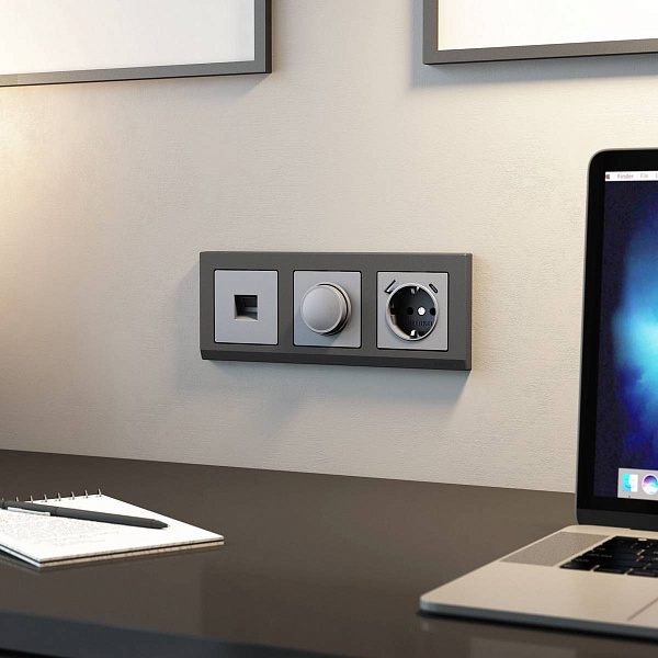 Розетка  RJ45, серебро матовый, W1181065, WERKEL