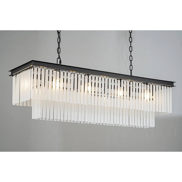Люстра подвесная DELIGHT COLLECTION 1920S ODEON KR0387P-10C/P black/frost