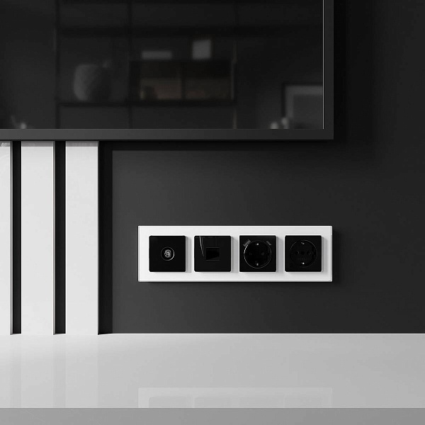 Розетка  TV одиночная, черный , W1183048, WERKEL
