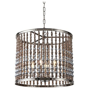 Люстра подвесная DELIGHT COLLECTION WOOD LIGHT KW0783P-4 silver