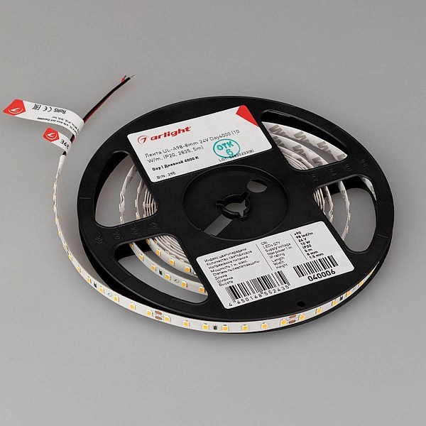 Лента LED UL-A98 10 W/m 24V IP20 2835/98 4000K 8mm (5м) 40006 ARLIGHT