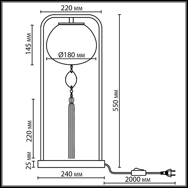 Настольная лампа ODEON LIGHT FIOLENT 5432/1T