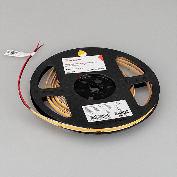 Лента LED COB-X480 8 W/m 24V IP20 COB/480 2700K 8mm (5м) 39060 ARLIGHT