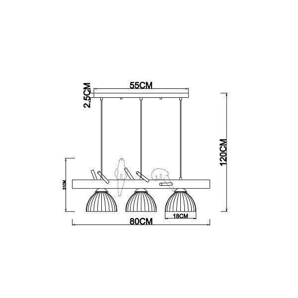 Подвес ARTE LAMP CAPRICE A4183SP-3BR