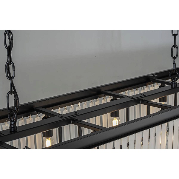 Люстра подвесная DELIGHT COLLECTION 1920S ODEON KR0387P-10C/P black/frost