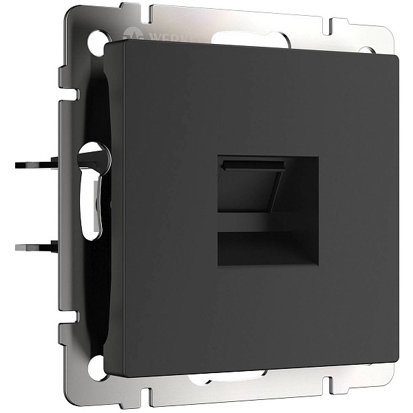 Розетка  RJ45, черный матовый, W1182008, WERKEL