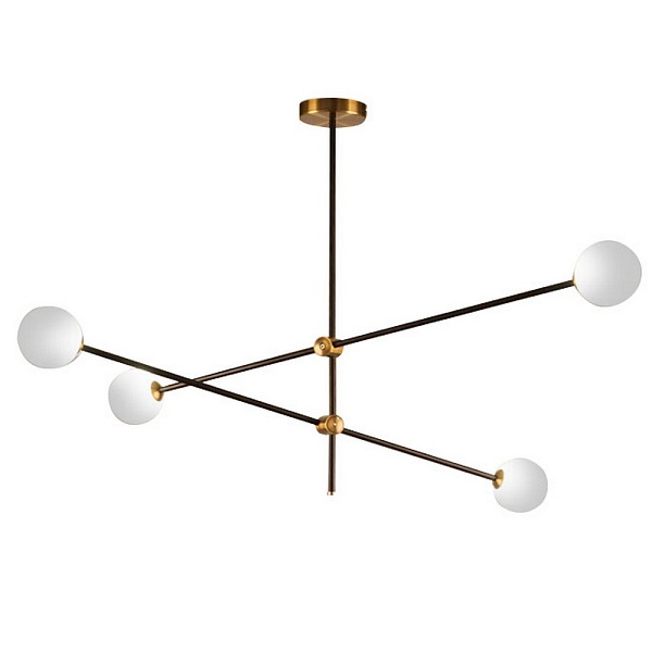Люстра подвесная DELIGHT COLLECTION BISTRO GLOBE 9389P/4 black/gold