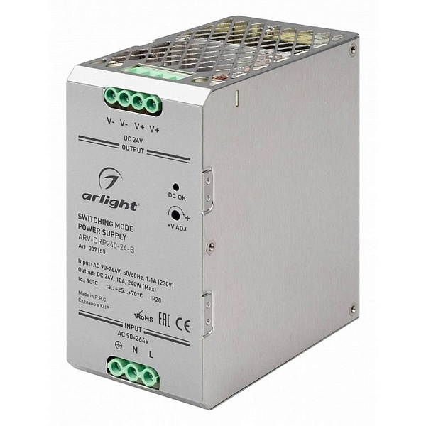 Блок питания ARLIGHT ARV-DRP 24V 240W IP20 37155