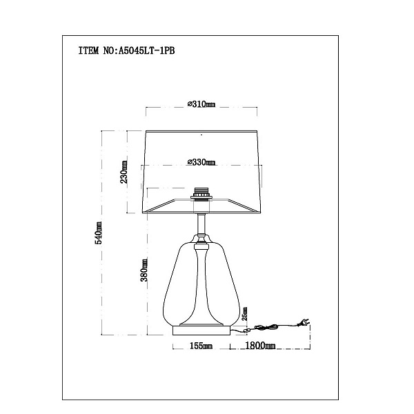 Настольная лампа ARTE LAMP PLEIONE A5045LT-1PB