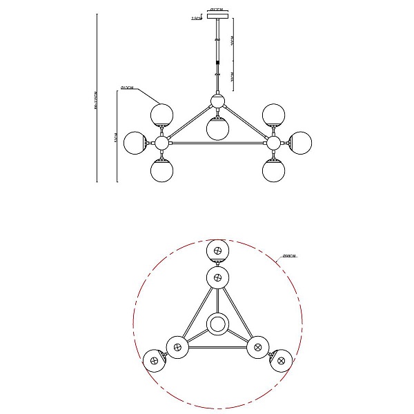 Люстра подвесная ARTE LAMP BOLLA A1664SP-10BK