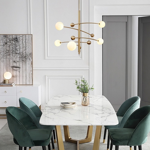 Люстра подвесная DELIGHT COLLECTION GLOBE MOBILE 10215P/5 brass