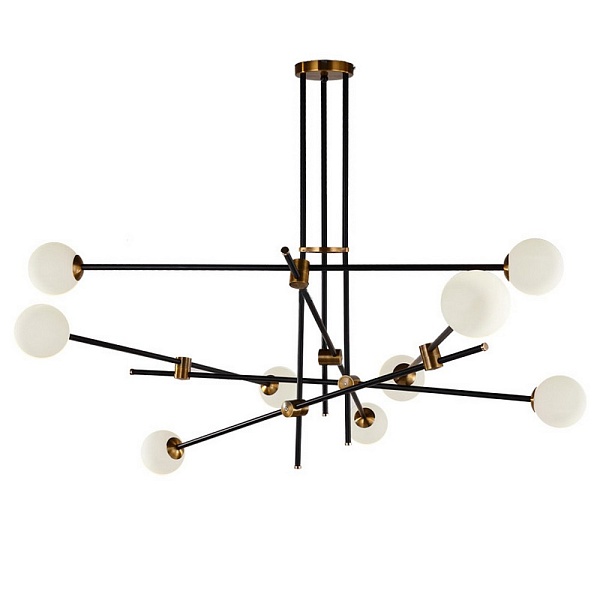 Люстра подвесная DELIGHT COLLECTION BISTRO GLOBE 9389P/9 black/gold
