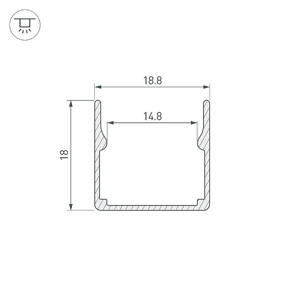 Профиль для ленты LED накладной WPH 19x18мм  (1м) 53418 ARLIGHT
