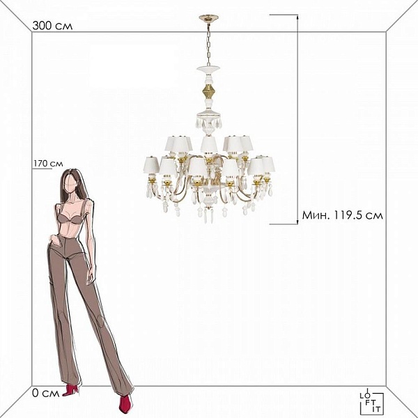 Люстра подвесная LOFT IT GRACE 10203/12+8 White