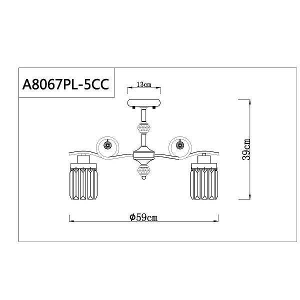 Люстра потолочная ARTE LAMP SOPHIE A8067PL-5CC