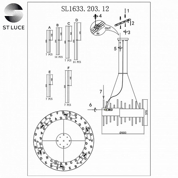 Люстра подвесная ST LUCE OLVERA SL1633.203.12