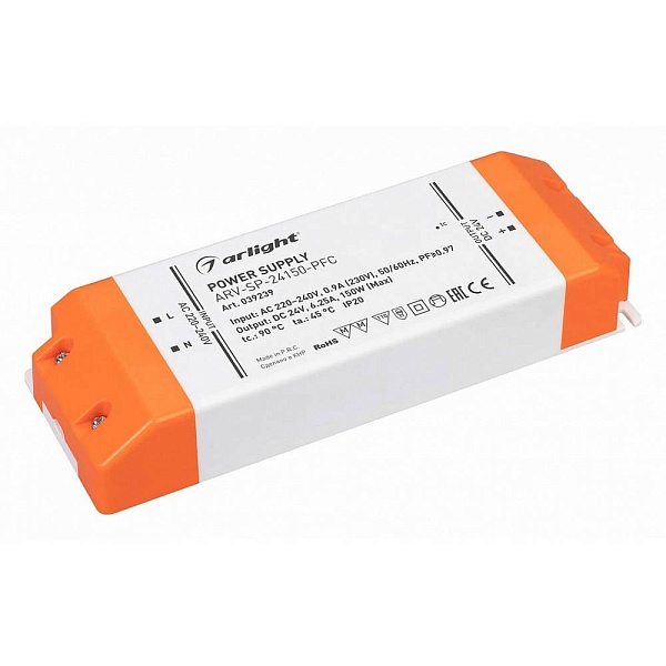 Блок питания ARLIGHT ARV-SP 24V 150W IP20 39239