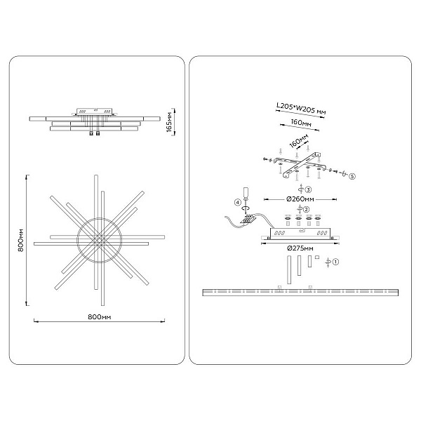 Люстра потолочная AMBRELLA LIGHT COMFORT FL6276
