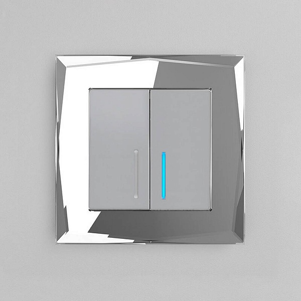 Рамка 1-пост, DIAMANT, стекло, зеркальный, W0011220, WERKEL
