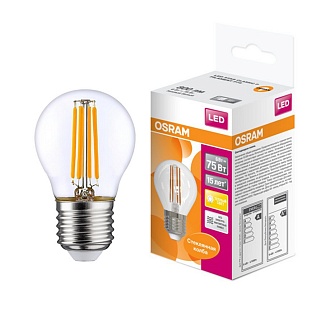 Лампа LED E27  6W/827 220V шар филамент 800Lm OSRAM