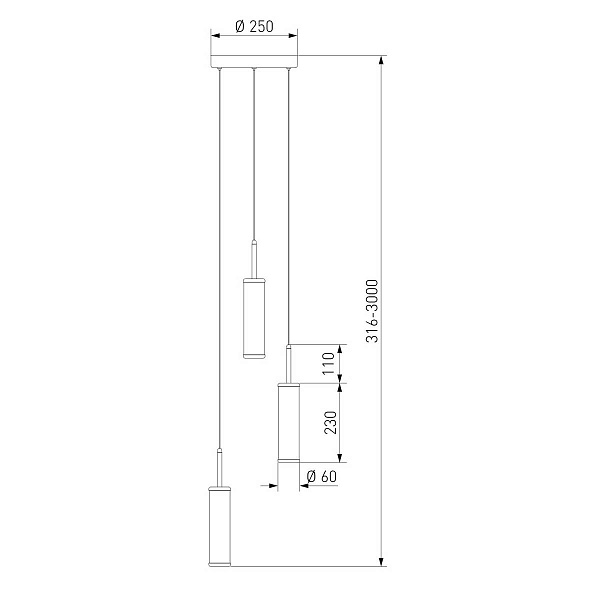 Подвес EUROSVET STARK 50386/3 LED латунь a067954
