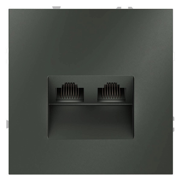 Розетка RJ45 + RJ45, S70, Титан, VLS060206, VOLTUM