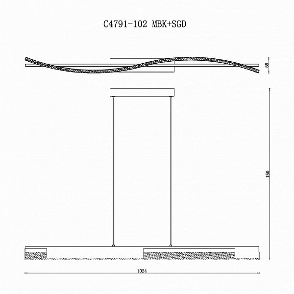 Подвес ILEDEX SCORPIO C4791-102 MBK+SGD