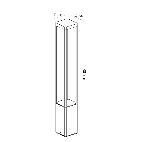 Светильник уличный столб низкий ARTE LAMP PHERKAD A2728PA-1BK