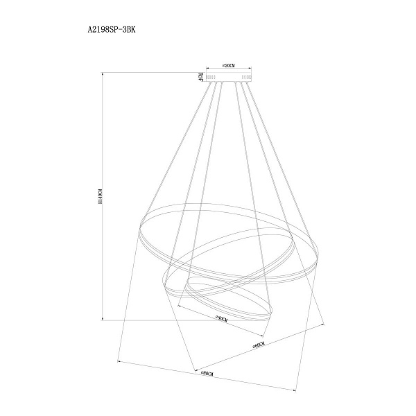 Подвес ARTE LAMP MERIDIANA A2198SP-3BK