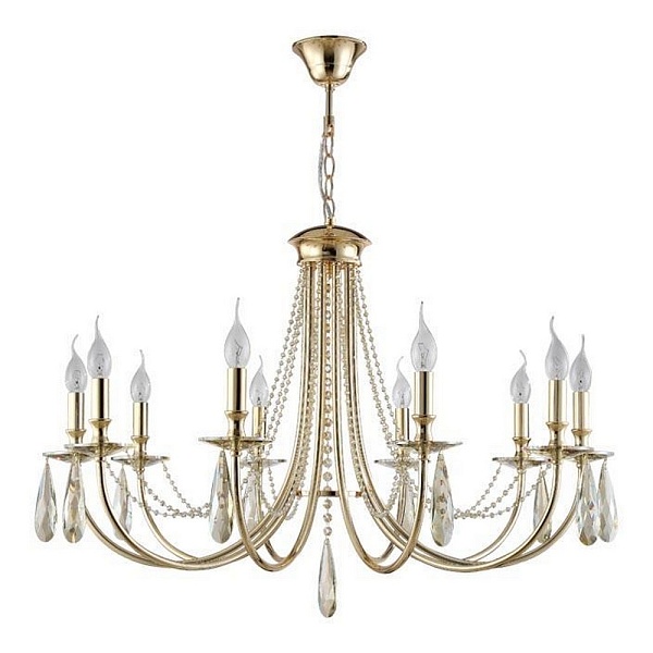 Люстра подвесная CRYSTAL LUX VICTORIA Victoria SP10 Gold/Amber