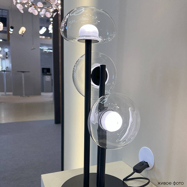 Настольная лампа CRYSTAL LUX BOSQUE LG3 BLACK/TRANSPARENT
