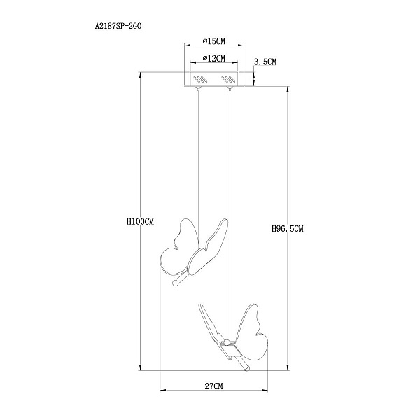 Подвес ARTE LAMP DARCY A2187SP-2GO