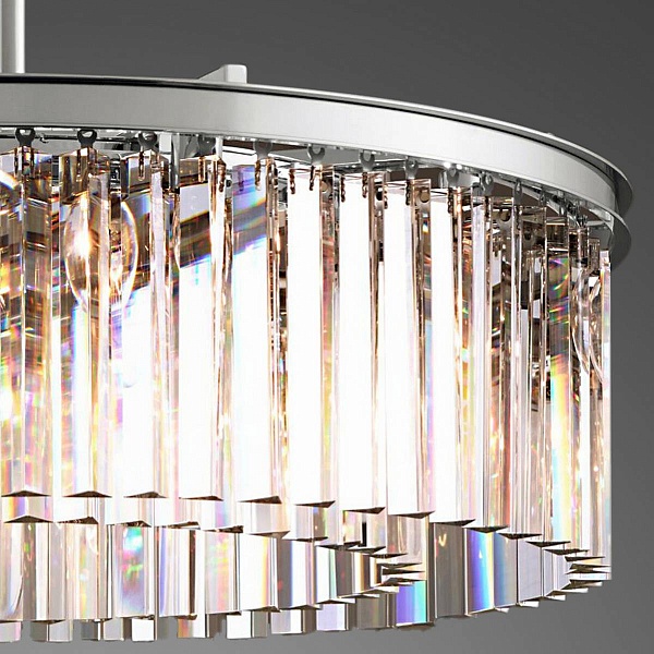 Люстра подвесная DELIGHT COLLECTION 1920S ODEON KR0387P-10B chrome/clear