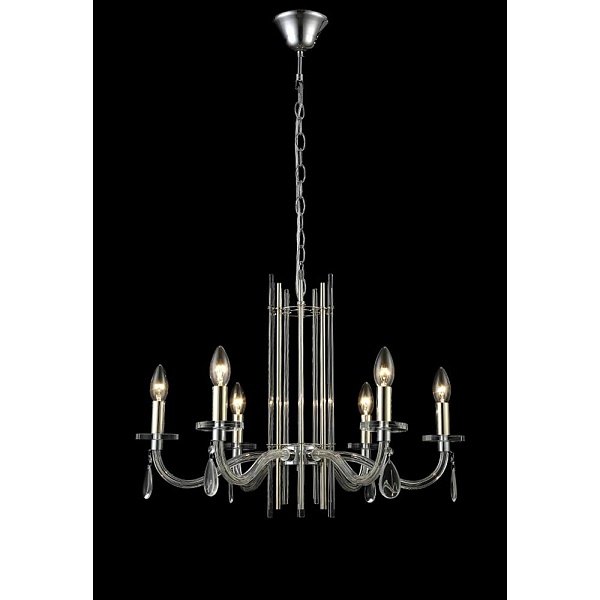 Люстра подвесная CRYSTAL LUX AURELIO AURELIO SP6 GOLD+CHROME/TRANSPARENT