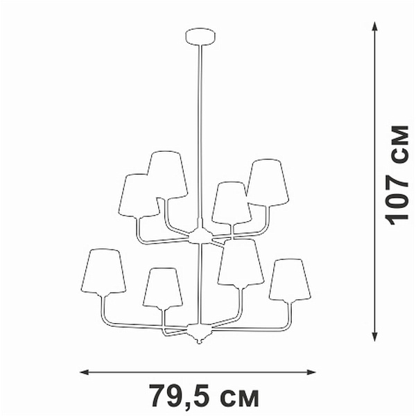 Люстра подвесная VITALUCE  V3923-8/8PL