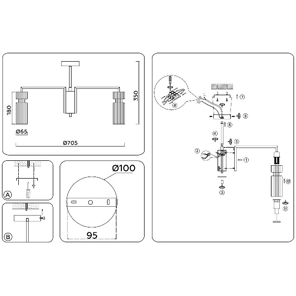 Люстра потолочная AMBRELLA LIGHT HEIGH LIGHT LH56115