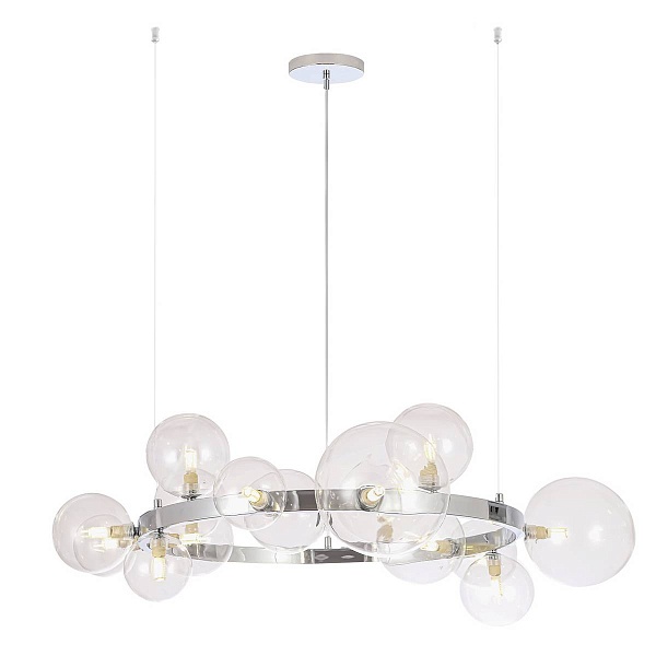 Люстра подвесная CRYSTAL LUX AGATA SP15 V2 CHROME/TRANSPARENTE
