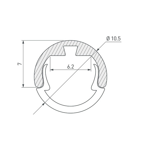 Профиль для ленты LED подвесной ROUND 11x11мм без рассеивателя (2м) 33036 ARLIGHT