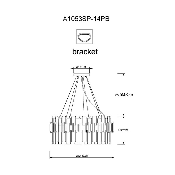Люстра подвесная ARTE LAMP ALYA A1053SP-14PB