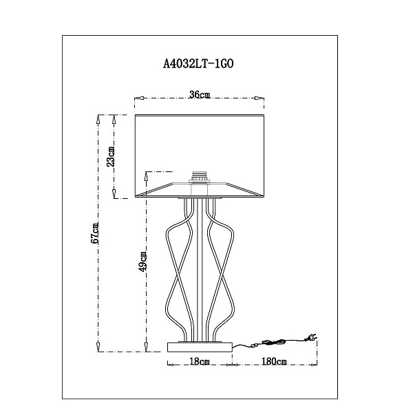 Настольная лампа ARTE LAMP FIRE A4032LT-1GO
