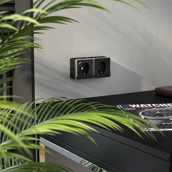 Розетка с з/к + 2xUSB, A + C, GALLANT, черный, W5071735, WERKEL