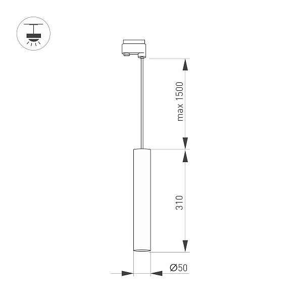 Трековый светильник ARLIGHT PIPE 37425