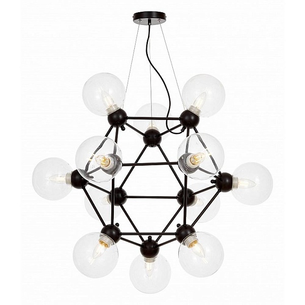 Люстра подвесная LUMINA DECO ZODIAK LDP 160N-12 BK+PR