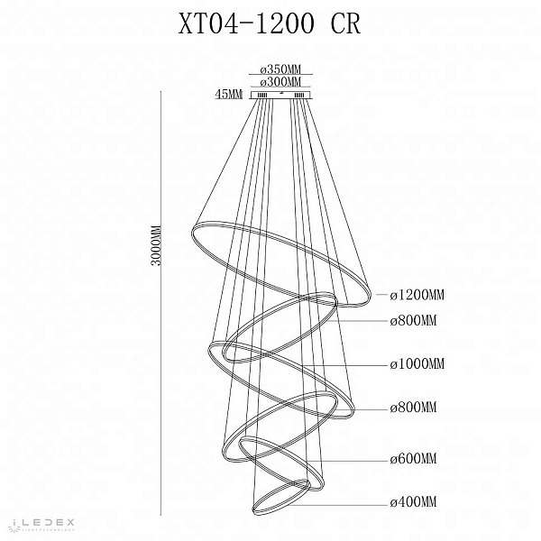 Подвес ILEDEX AXIS XT04-D1200 CR
