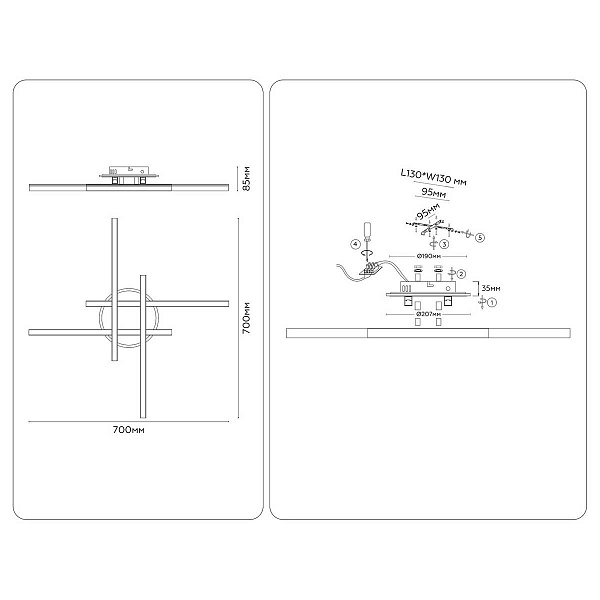 Люстра потолочная AMBRELLA LIGHT COMFORT FL6281
