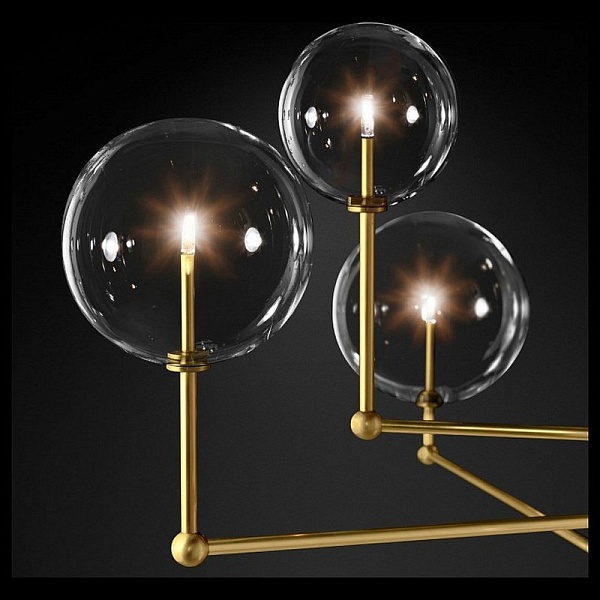 Люстра подвесная DELIGHT COLLECTION GLOBE MOBILE KG0835P-3 brass