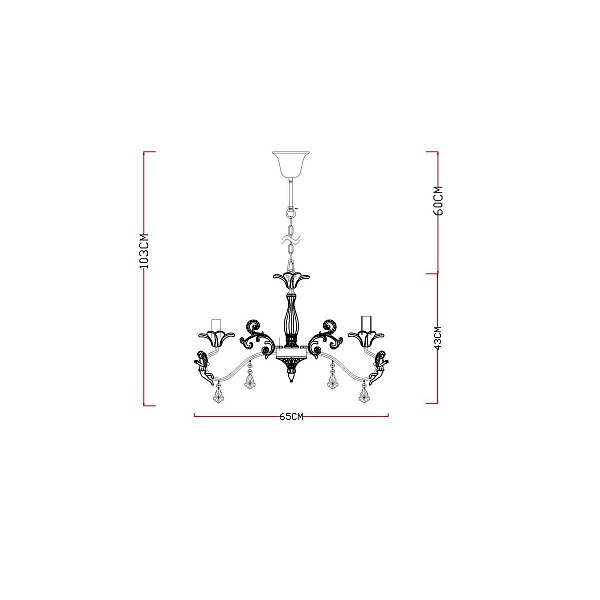 Люстра подвесная ARTE LAMP Angelina A5349LM-5WH