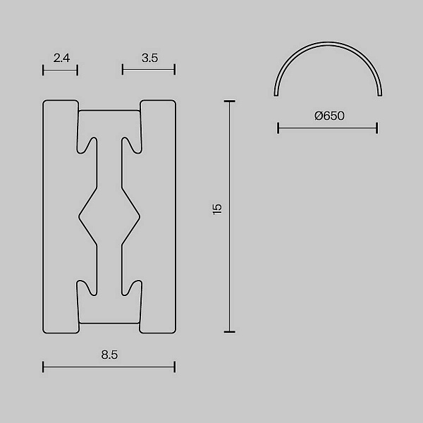 Шинопровод MAYTONI BUSBAR TRUNKINGS FLARITY TRX154-SR-D650-PT